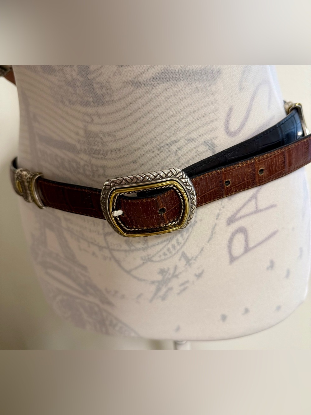 Brighton Reversible Leather Belt Silver/Gold-Toned Hardware, Black/Brown - Picture 2 of 9